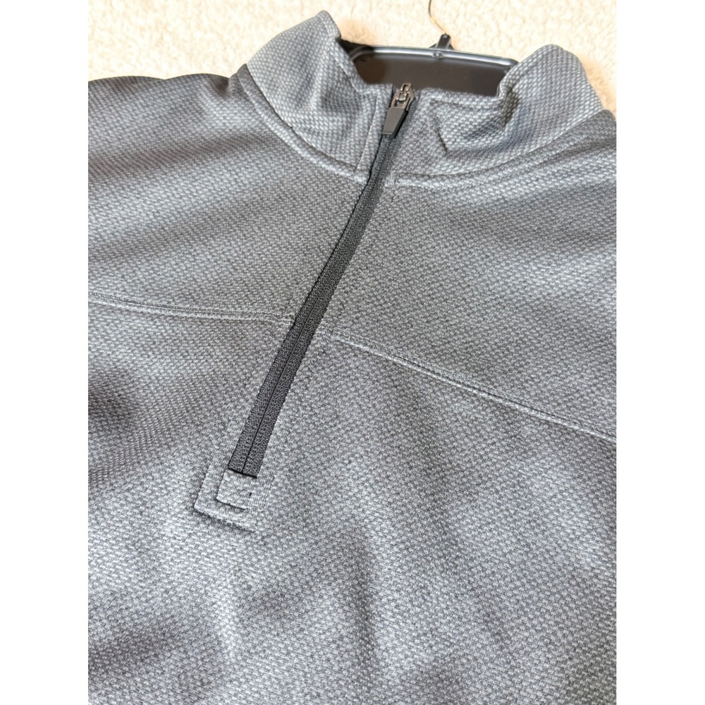 Grand Slam Performance Mens Gray Quarter Zip Pullover Textured Golf Top Large